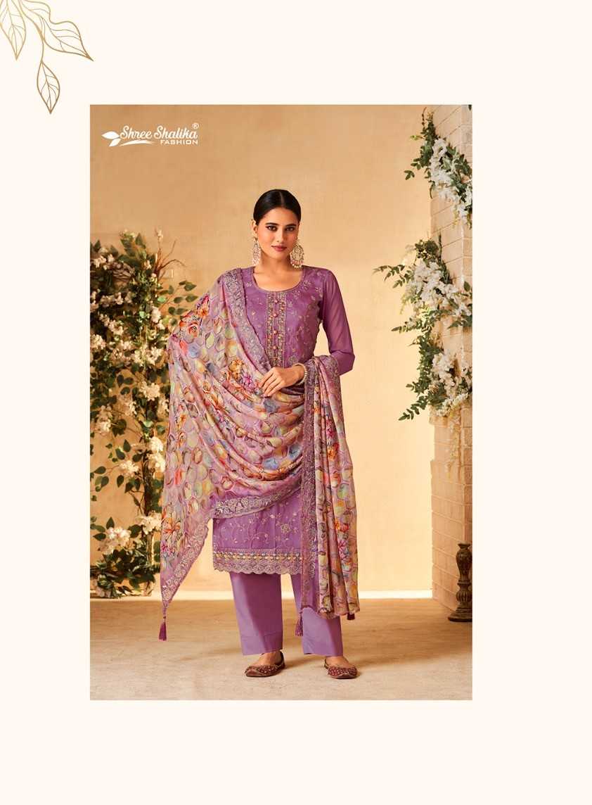 shree shalika fashion kaya designer organza embroidery work dress material