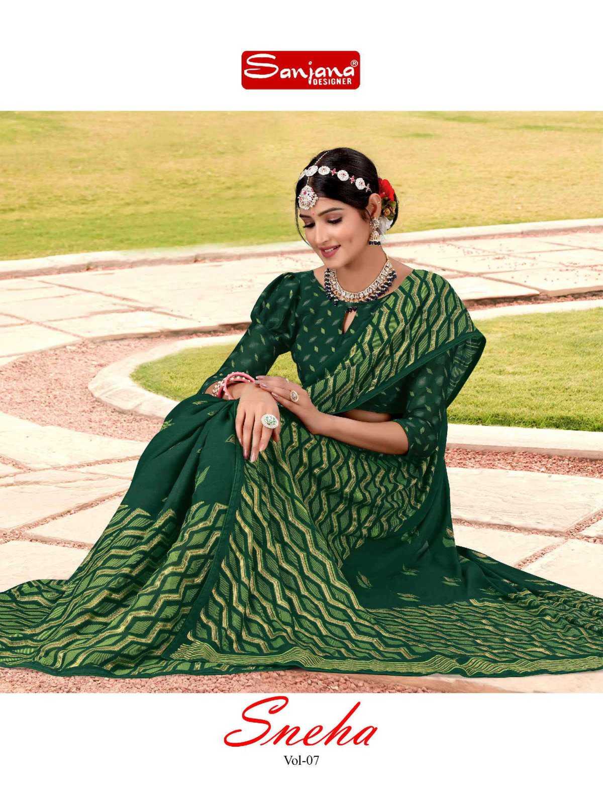 sneha vol 7 by sanjana designer fancy amazing sarees catalog