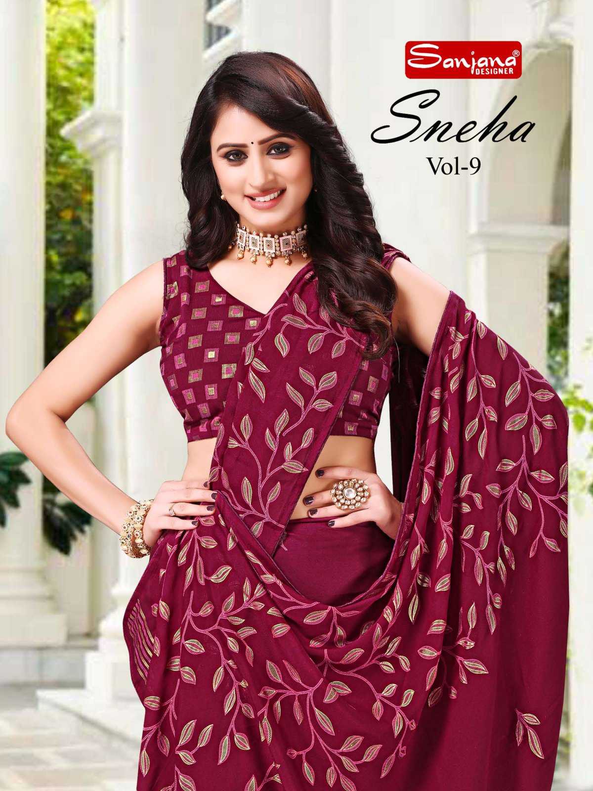 sneha vol 9 by sanjana designer adorable fancy sarees supplier