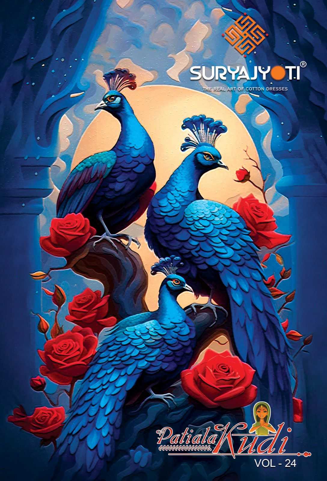 suryajyoti patiala kudi vol 25 casual wear patiyala unstitch cotton ladies suit