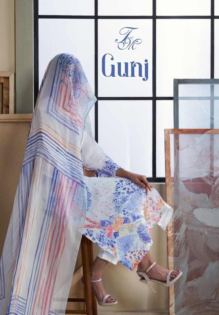 t&m sahiba gunj beautiful organza digital print handwork dress maetrial