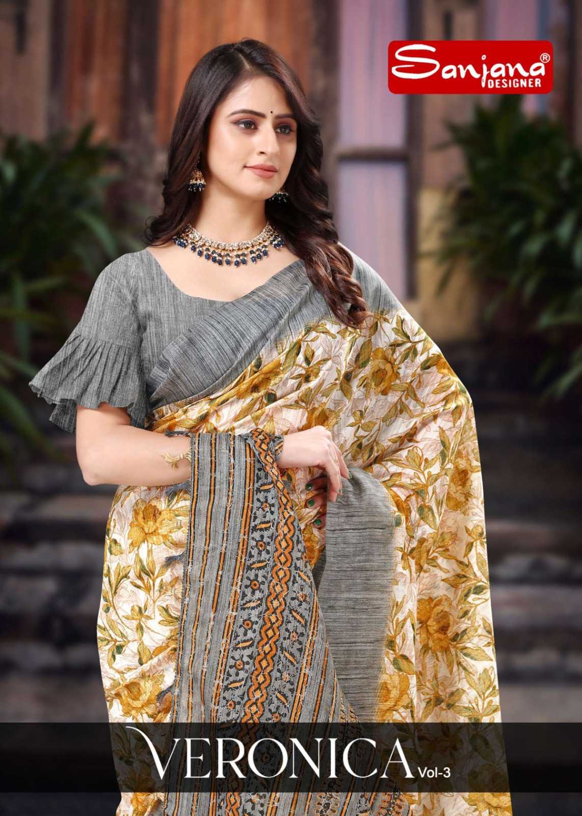 veronica vol 3 by sanjana designer amazing silk sarees collection