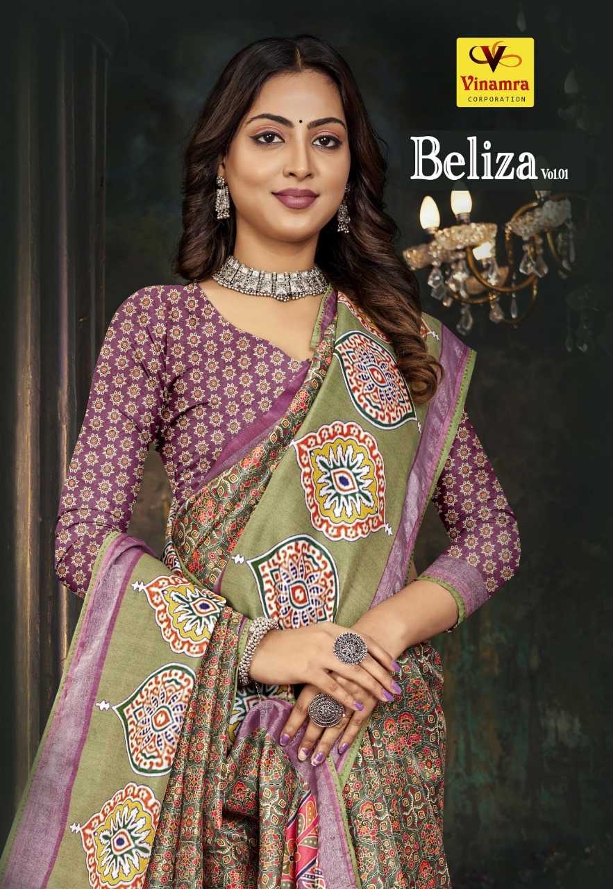 vinamra beliza vol 1 5301-5308 beautiful cotton casual wear sarees