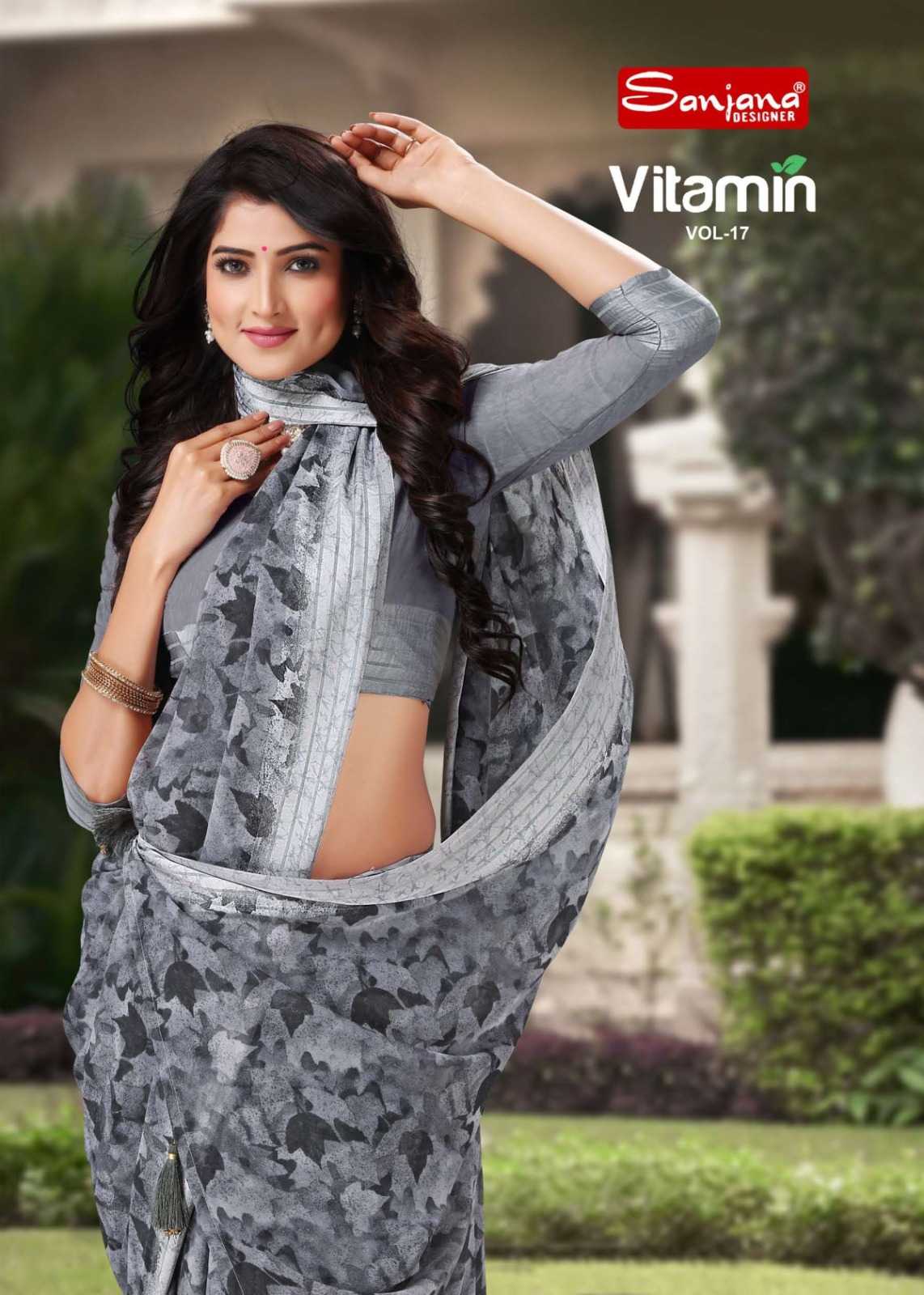 vitamin vol 17 by sanjana designer fancy adorable weightless sarees catalog