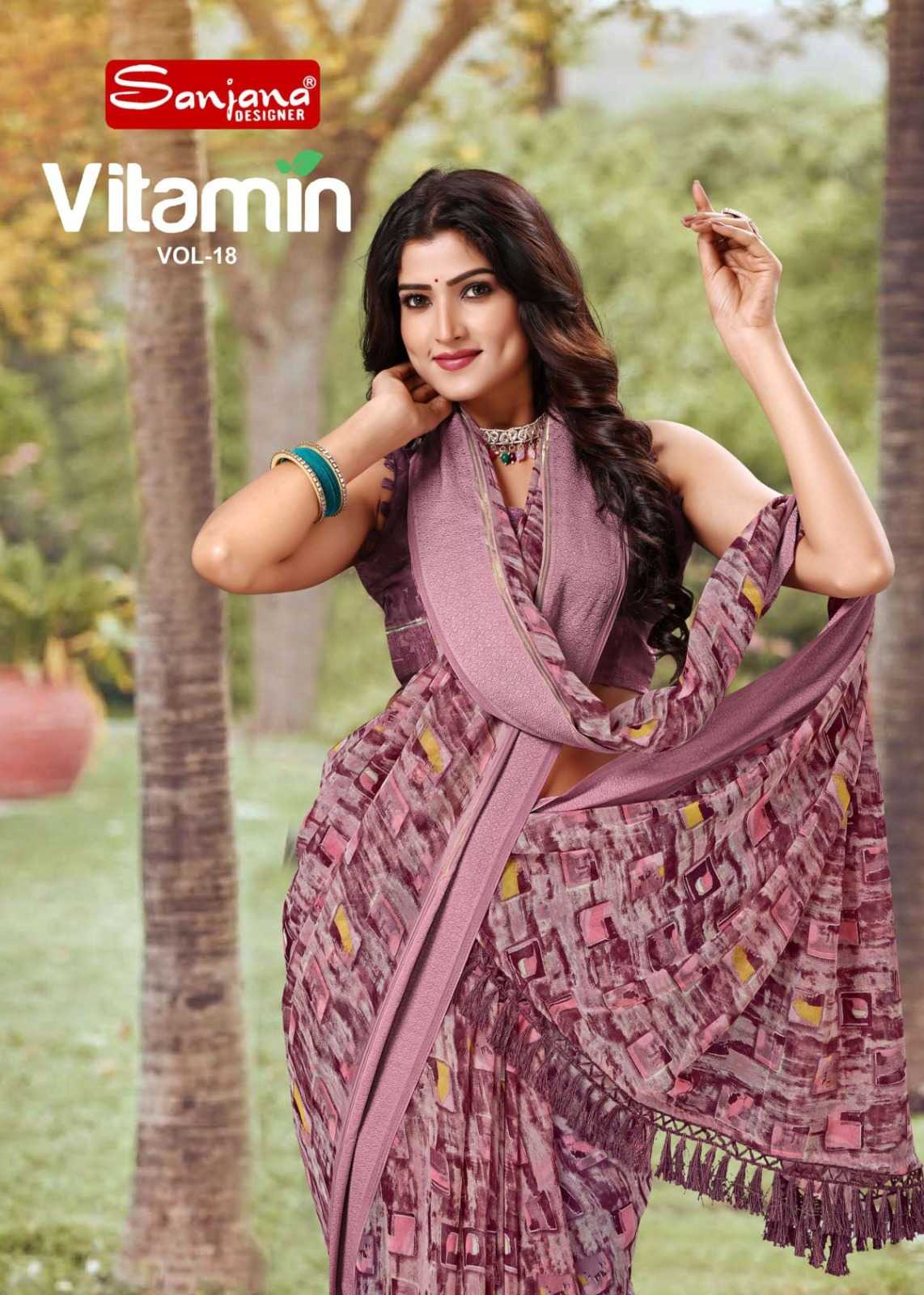 vitamin vol 18 by sanjana designer fancy amazing weightless sarees 