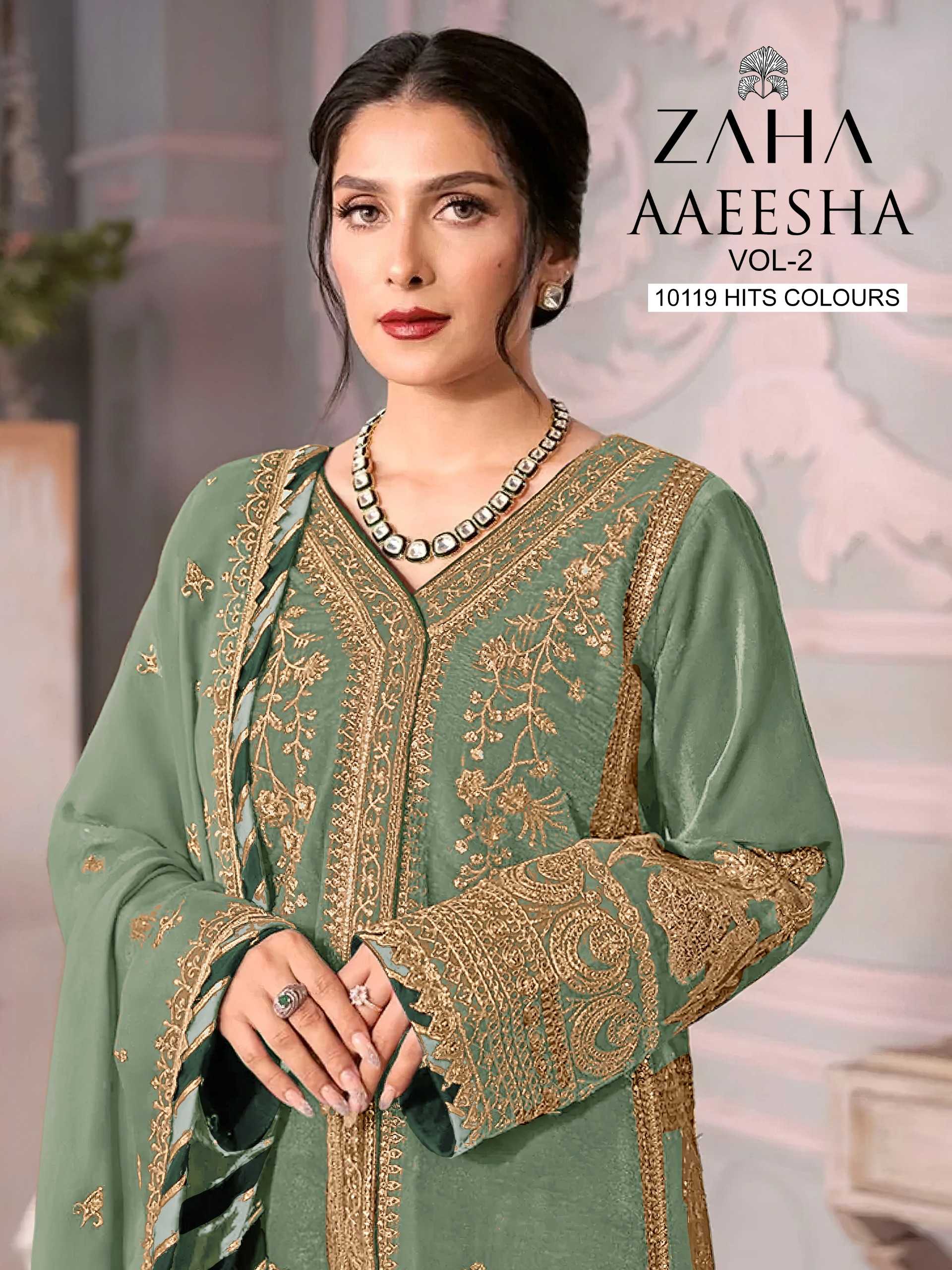 zaha aaeesha vol 2 10119 b 1234  designer pakistani unstitch suit