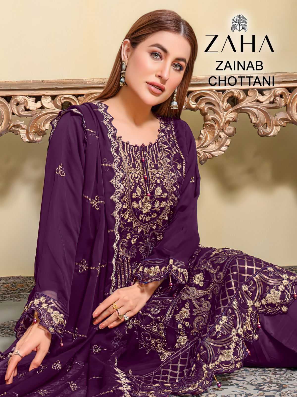 zaha zainab chottani 10233-10235 eid special latest designer pakistani unstitch suit
