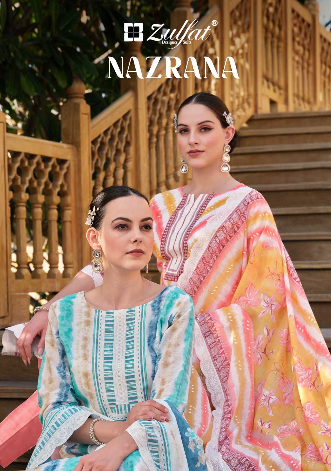 zulfat nazrana fancy cotton unstitch suit
