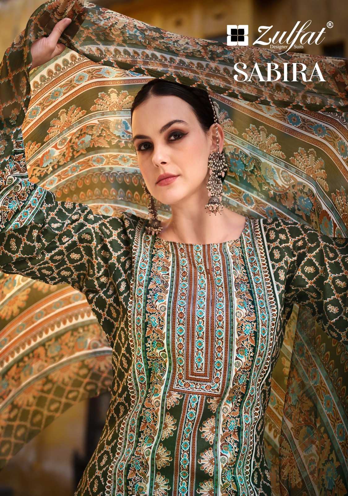 zulfat sabira pakistani printed cotton unstitch ladies suit