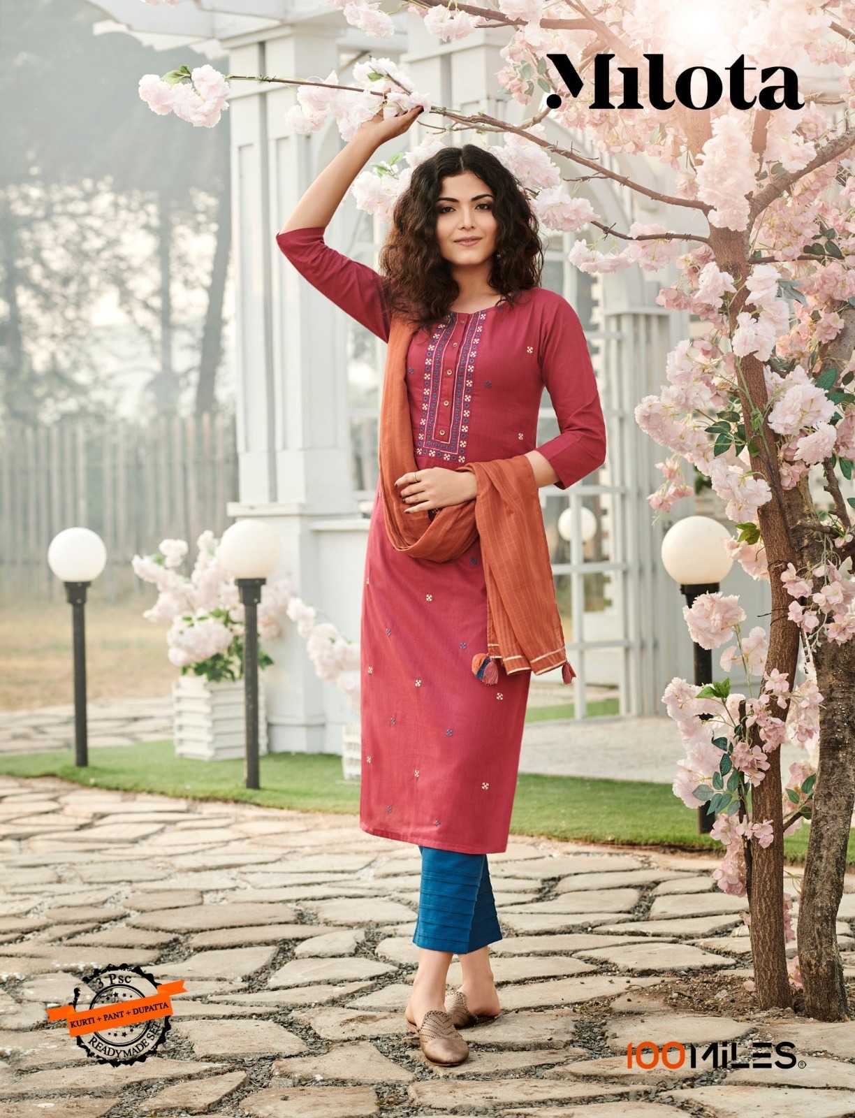 100 miles milota fullstitch comfy cotton top bottom dupatta