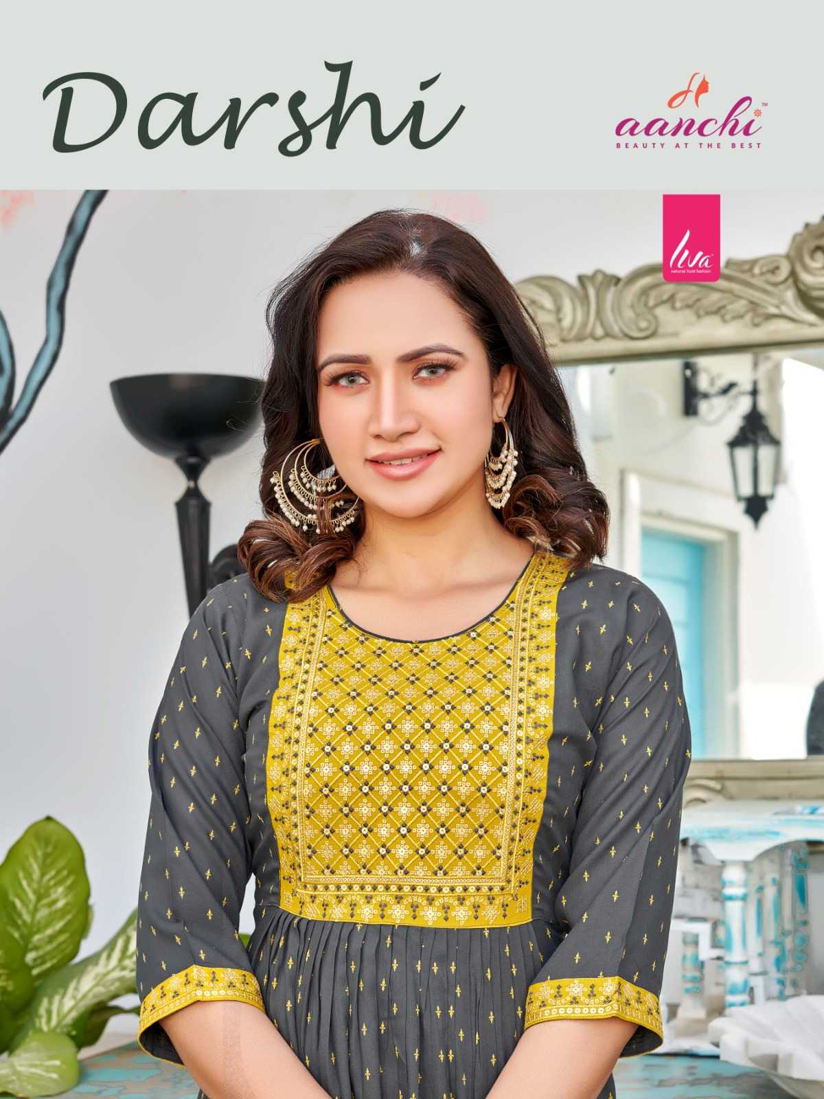 aanchi darshi festive wear readymade flair long kurti