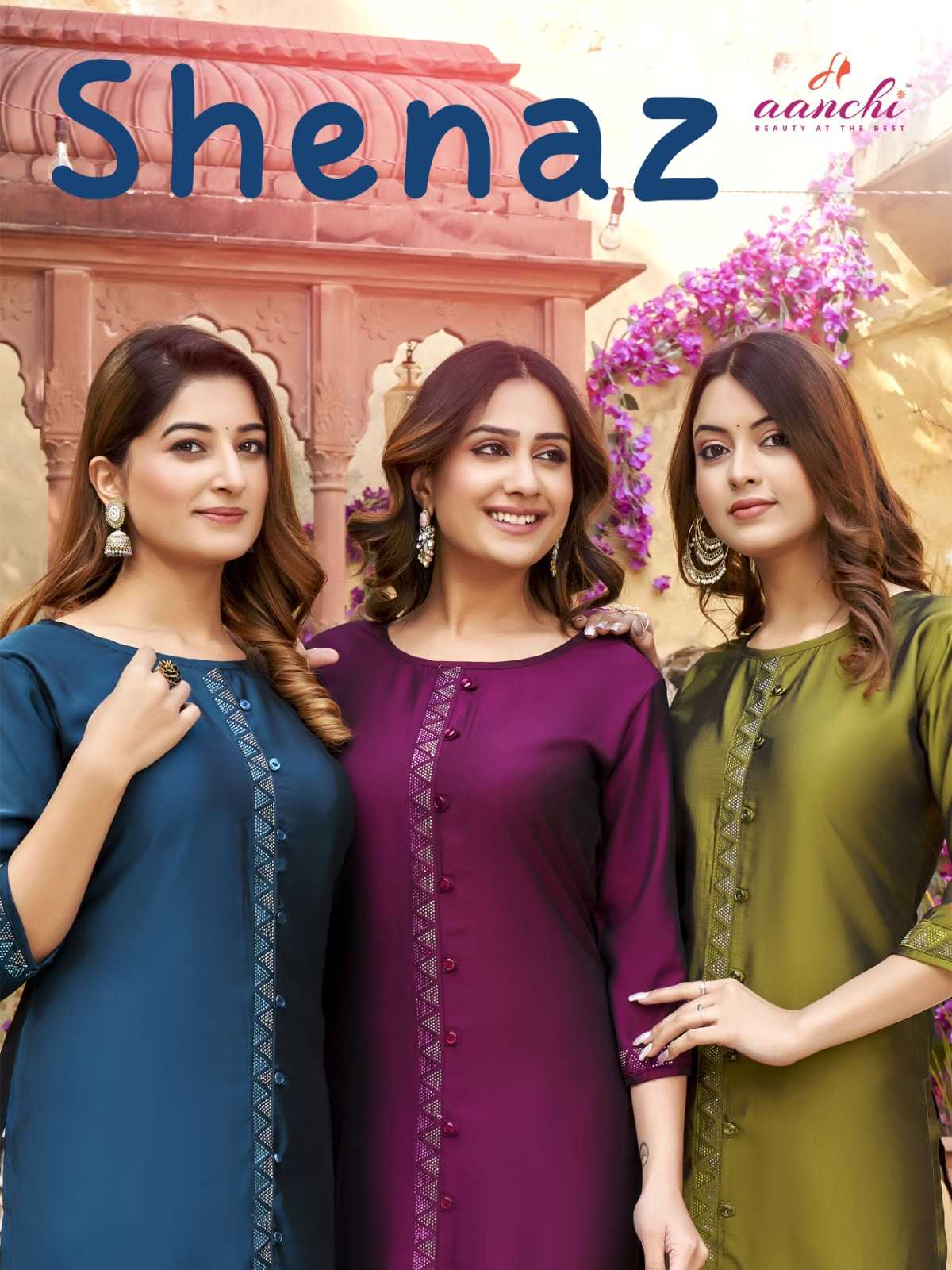 aanchi shenaz beautiful diamond work straight kurti