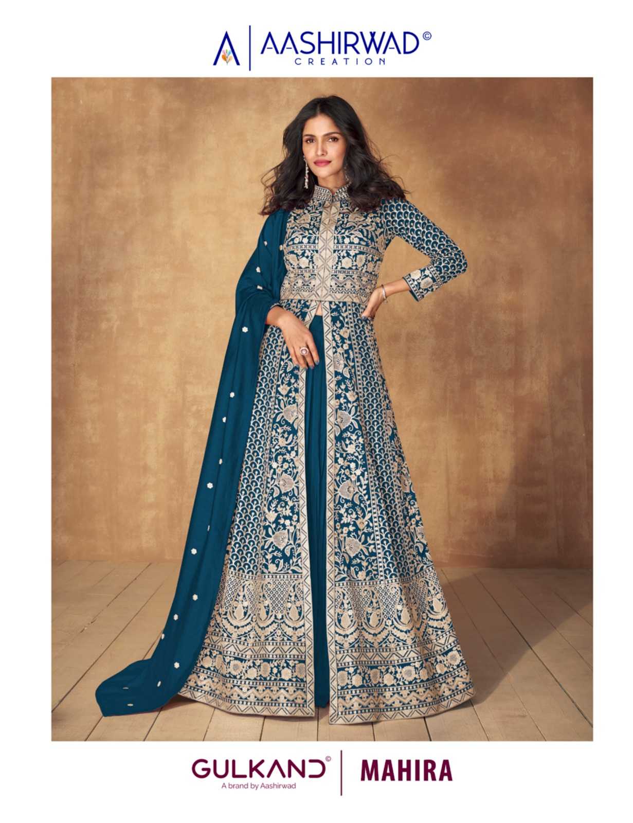 aashirwad creation gulkand mahira readymade occasion wear long salwar kameez