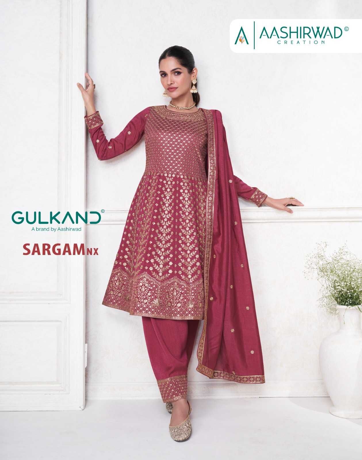 aashirwad creation gulkand sargam nx designer occasion wear salwar kameez