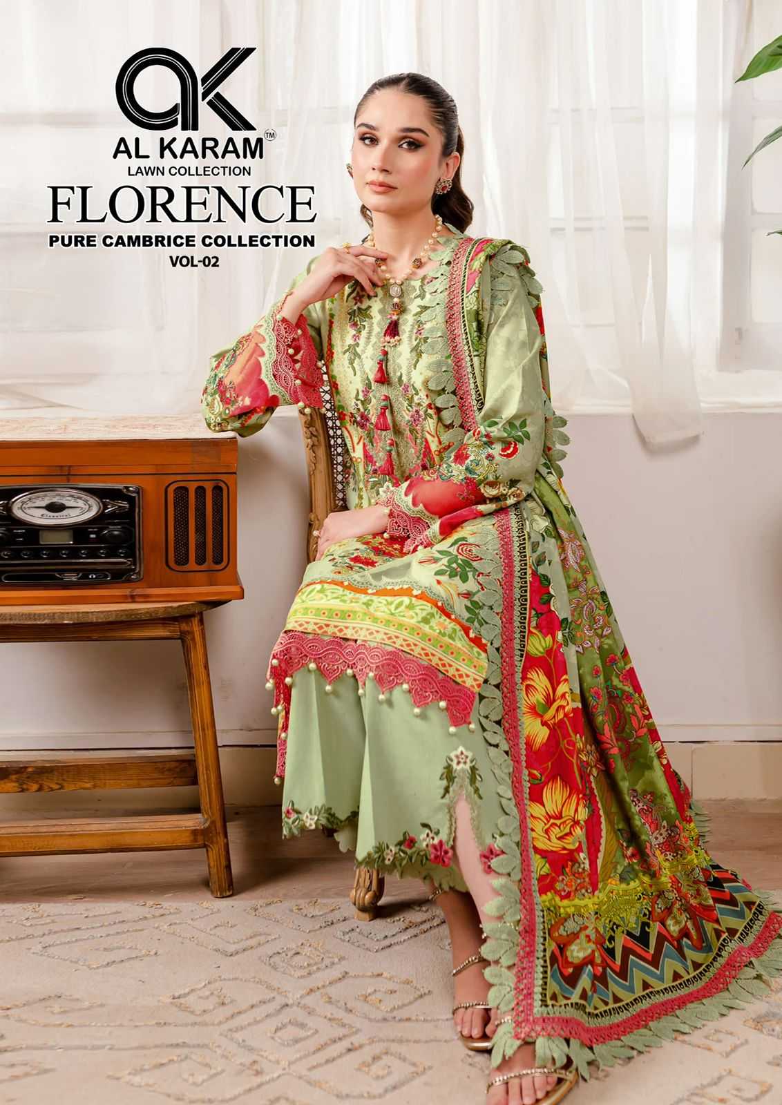al karam florence vol 2 pakistani cambric collection dress material