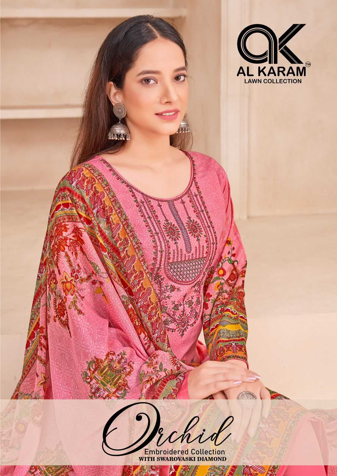 al karam orchid casual wear pakistani cotton dress material