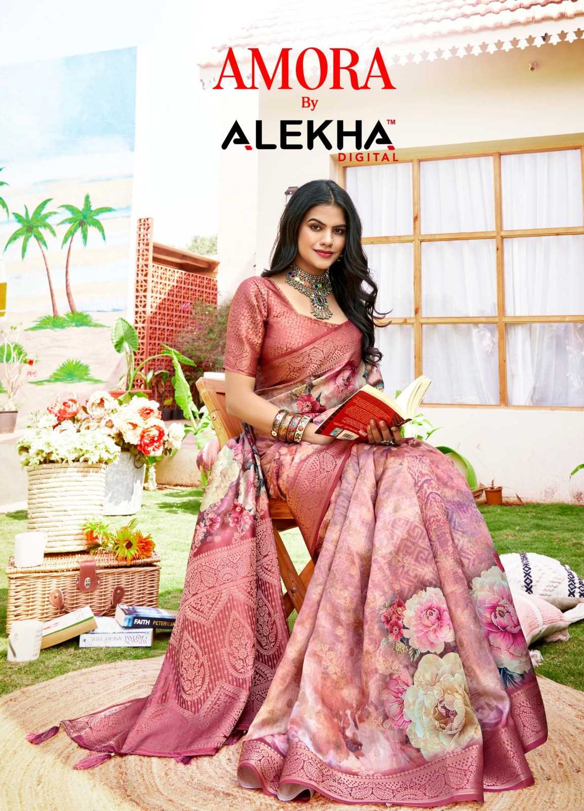 alekha amora vol 1 26731-26736 designer silk digital print sarees