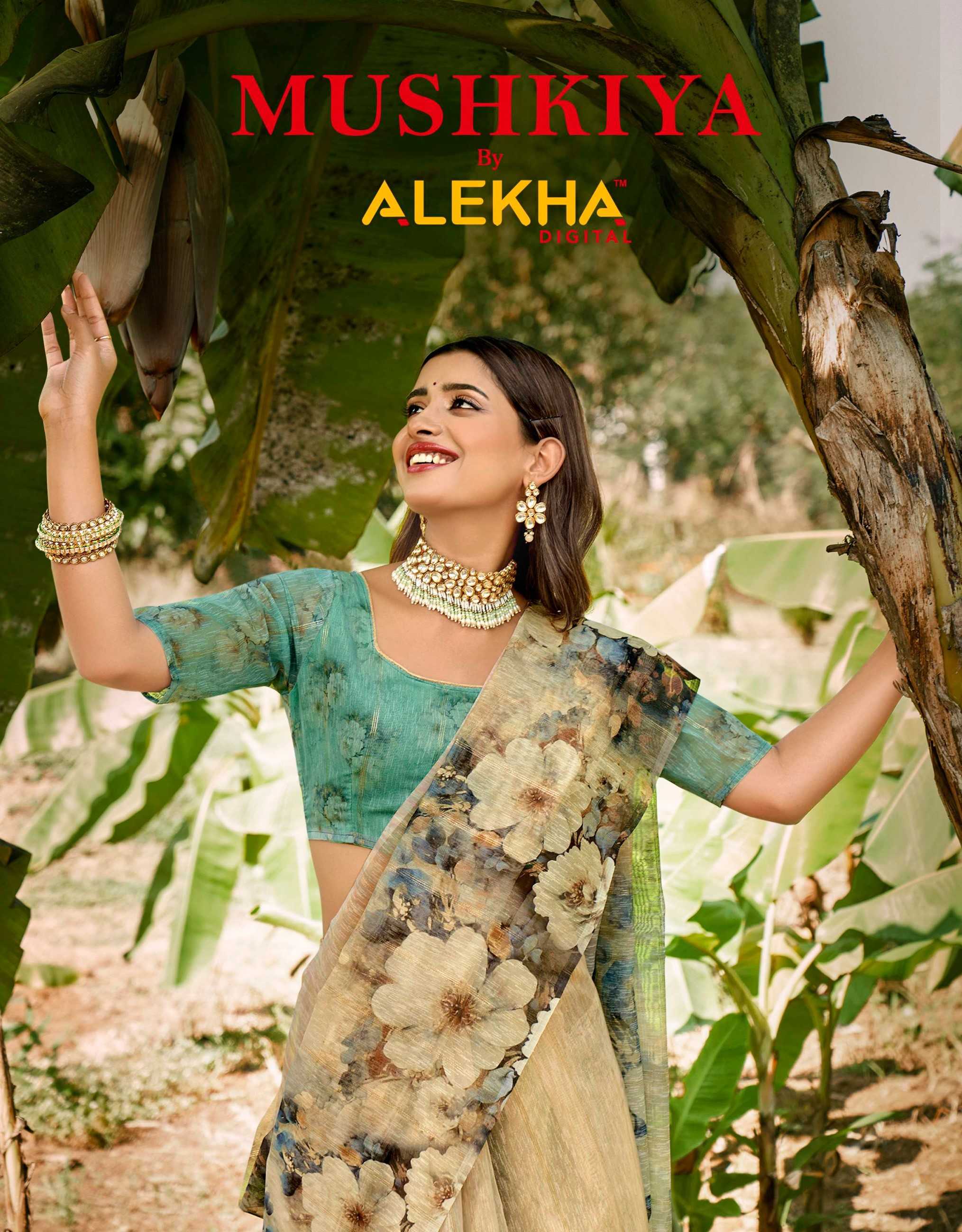alekha muskiya vol 1 beautiful digital print function wear sarees
