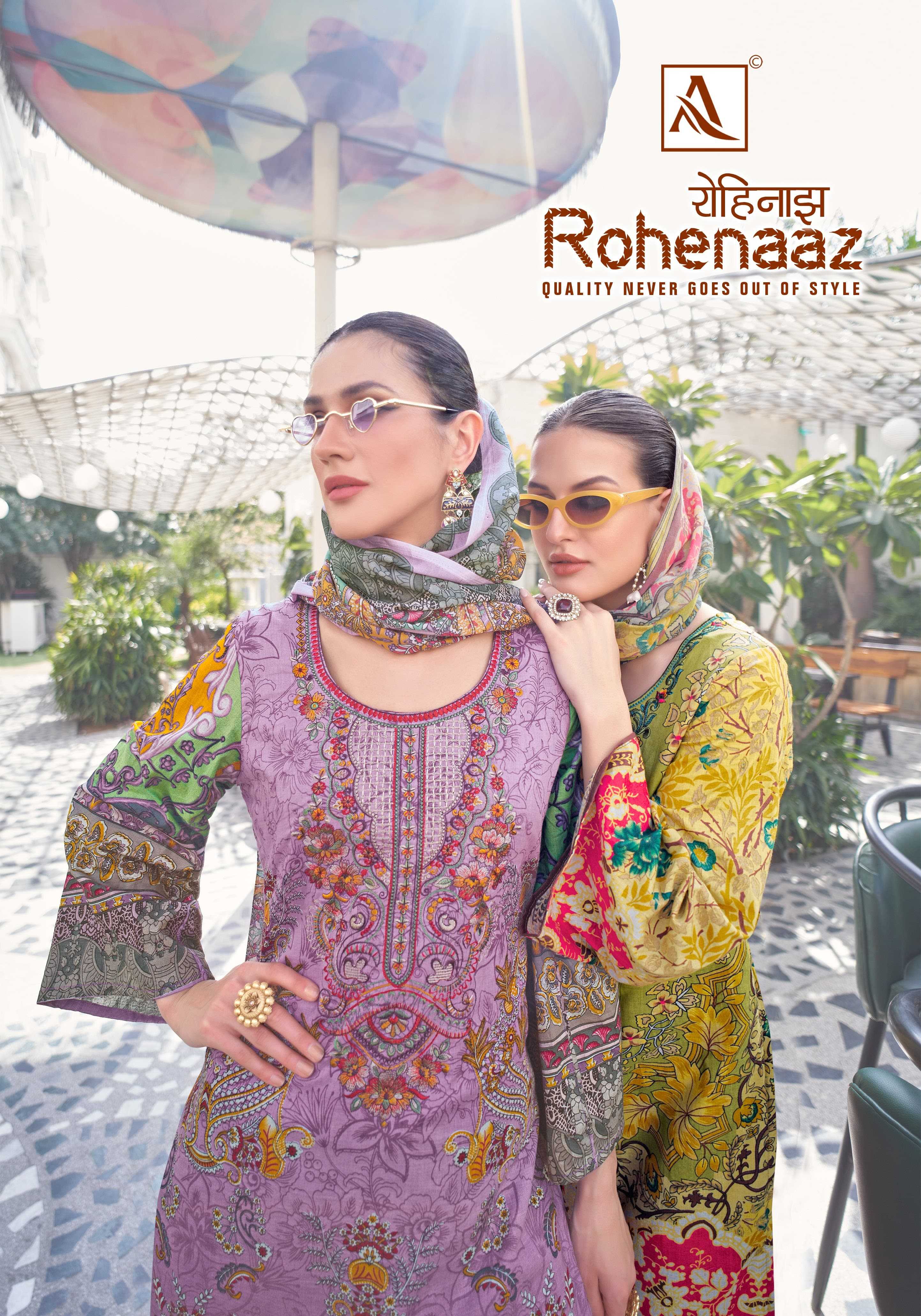alok suit rohenaaz amazing printed pakistani unstitch suit