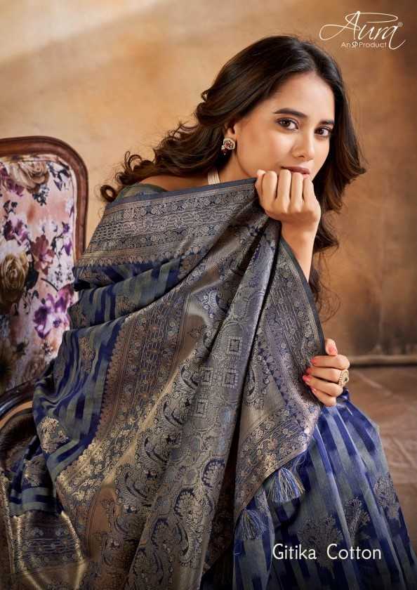 aura saree gitika cotton festive wear elegant sarees 