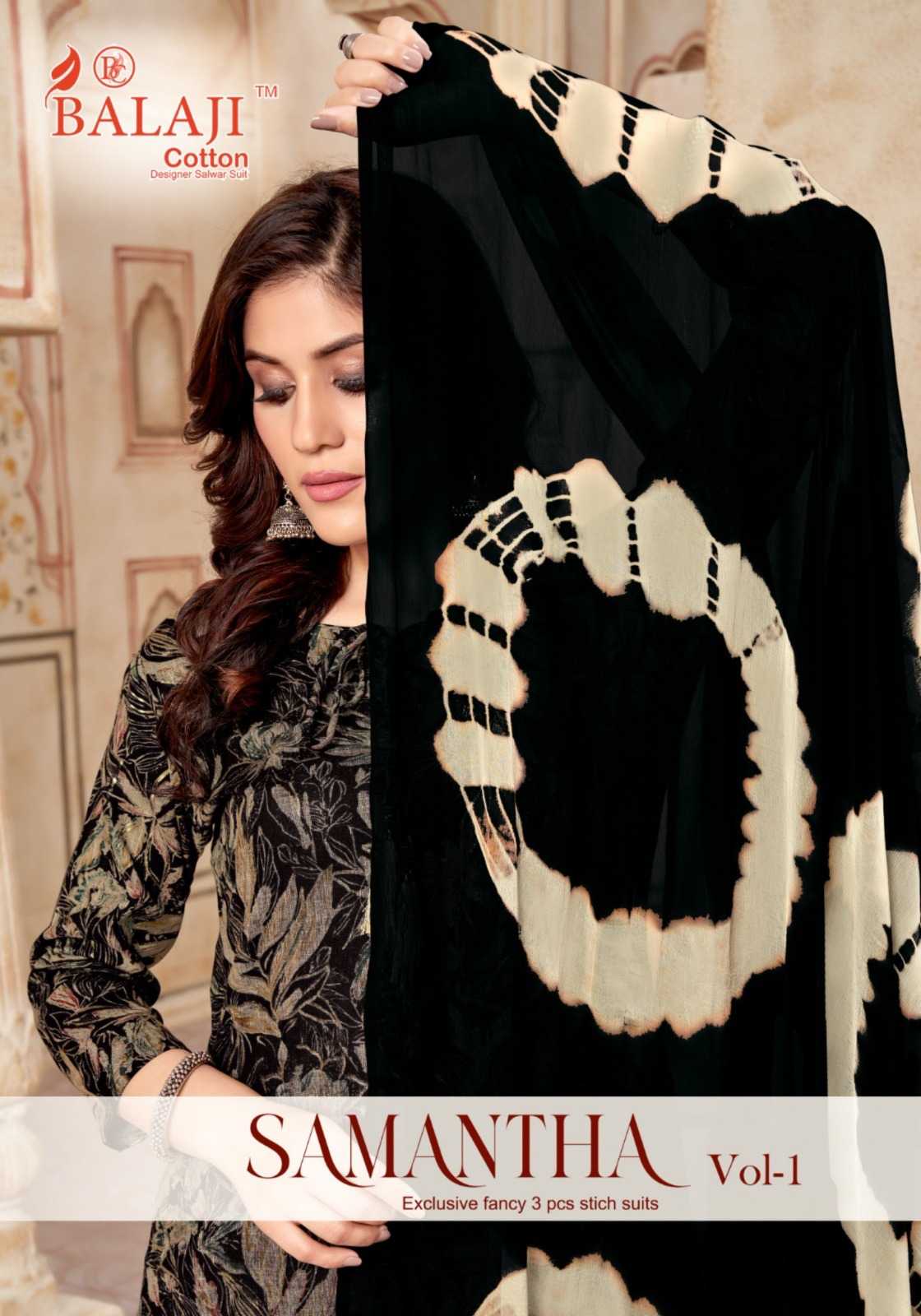 balaji cotton samantha vol 1 brand new fullstitch comfy wear top bottom dupatta catalog
