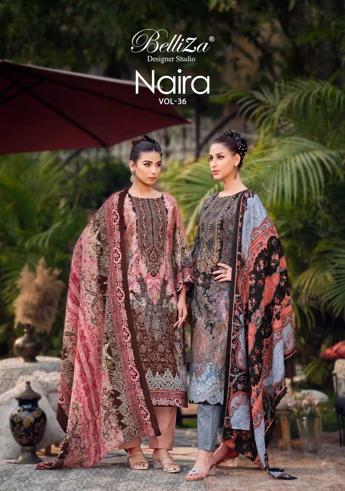 belliza designer naira vol 36 cottom comfy pakistani dress material