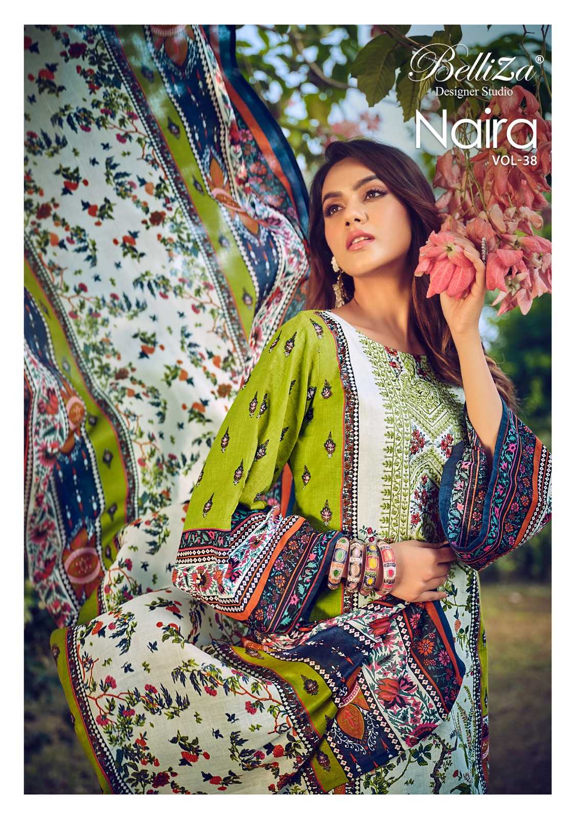 belliza naira vol 38 cotton pakistani printed unstitch suit