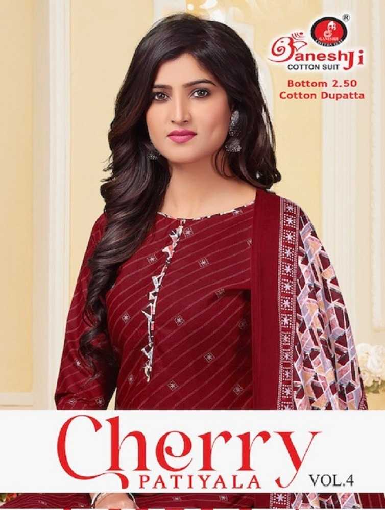 cherry patiyala vol 4 by ganeshji cotton amazing unstitch salwar suits supplier