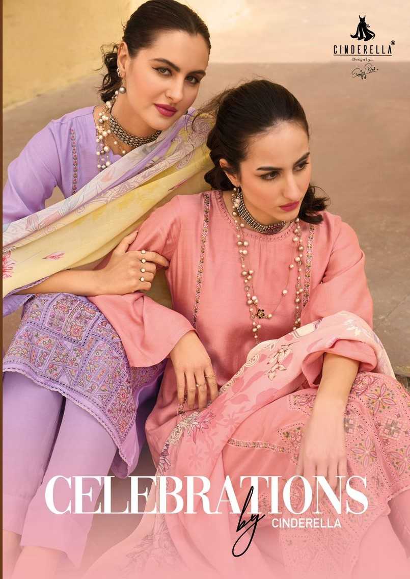 cinderella celebration adorable embroidery work dress material