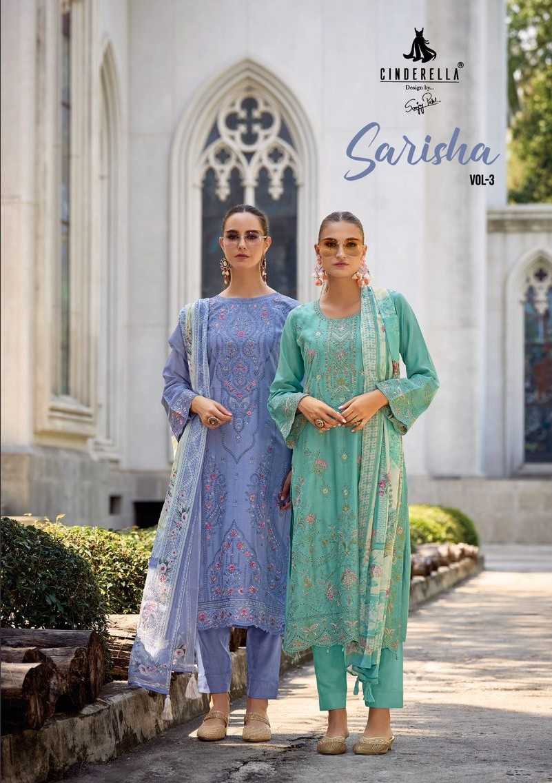 cinderella sarisha vol 3 designer pakistani unstitch salwar kameez with chinon dupatta