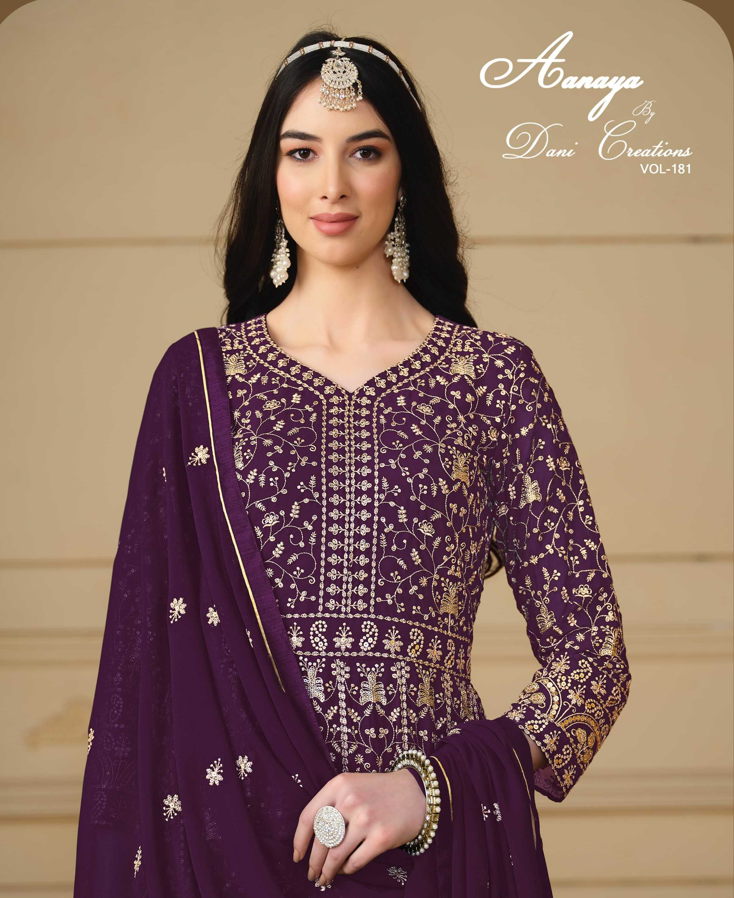 dani creation aanaya vol 181 designer occasion wear unstitch long salwar kameez