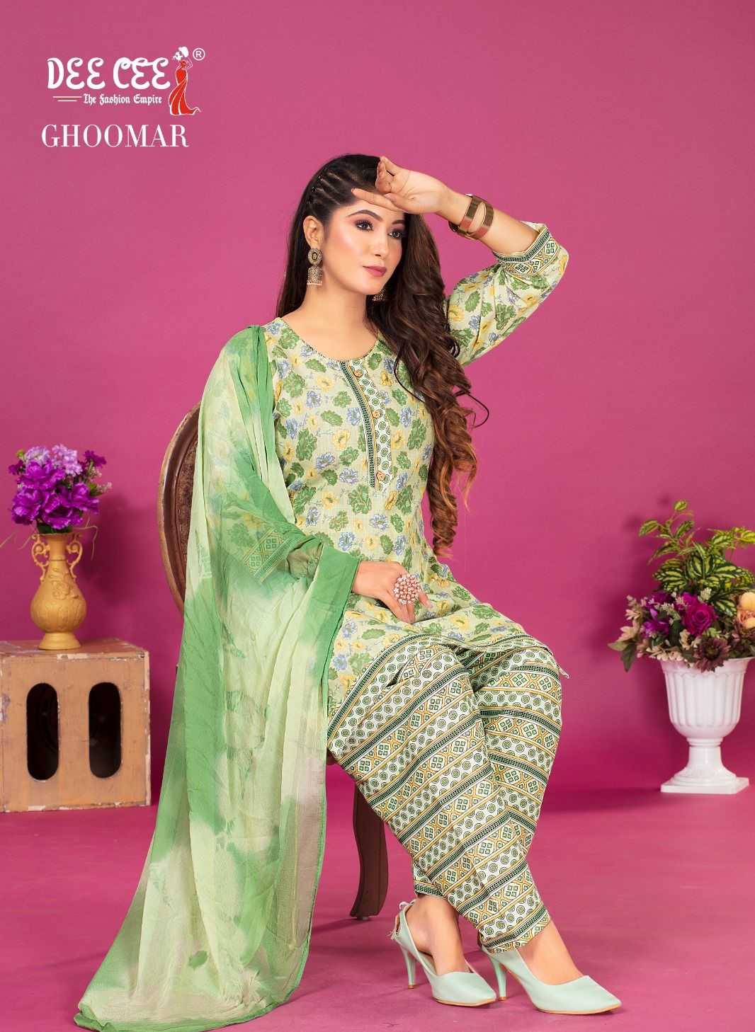 dee cee ghoomar readymade cotton patiyala style salwar kameez