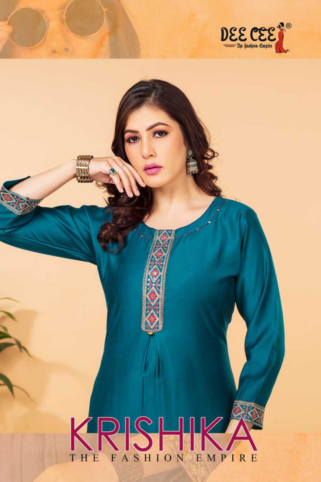 dee cee krishika readymade a line kurti with dori 