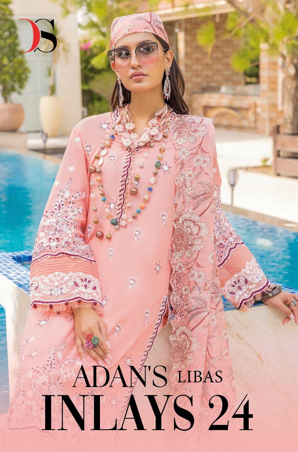 deepsy suits adan libas inlays 24 fancy emroidery pakistani dress material
