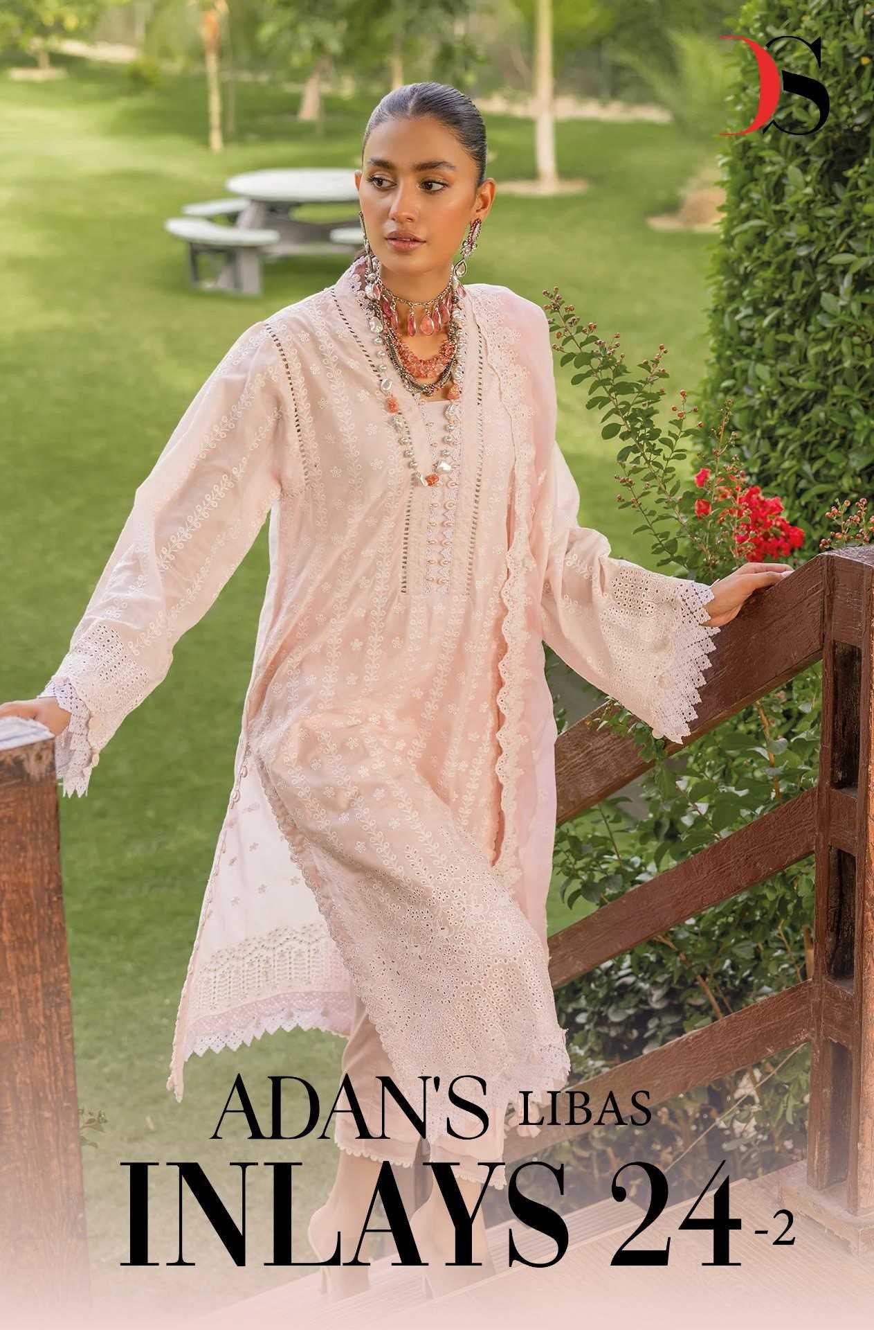 deepsy suits adan libas inlays vol 2 pakistani chicken embroidery work dress material