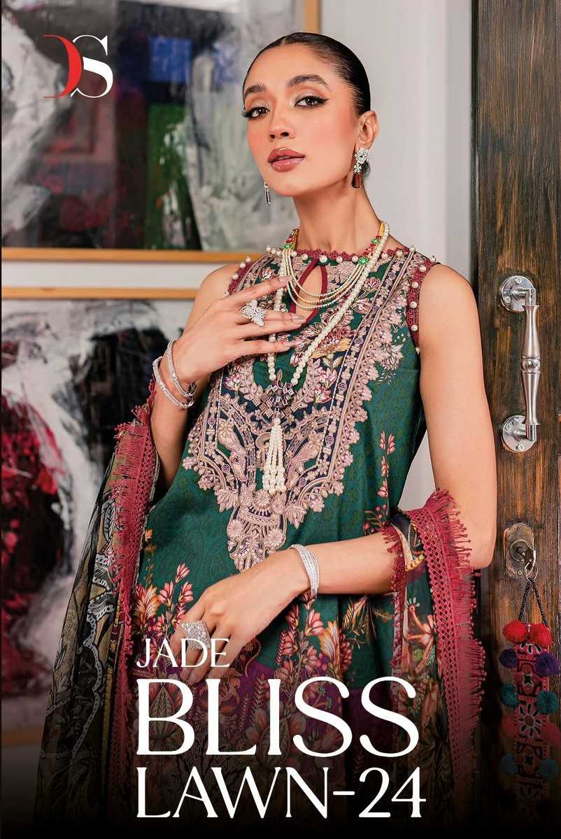 deepsy suits jade bliss lawn 24 pakistani patches embroidery work dress material