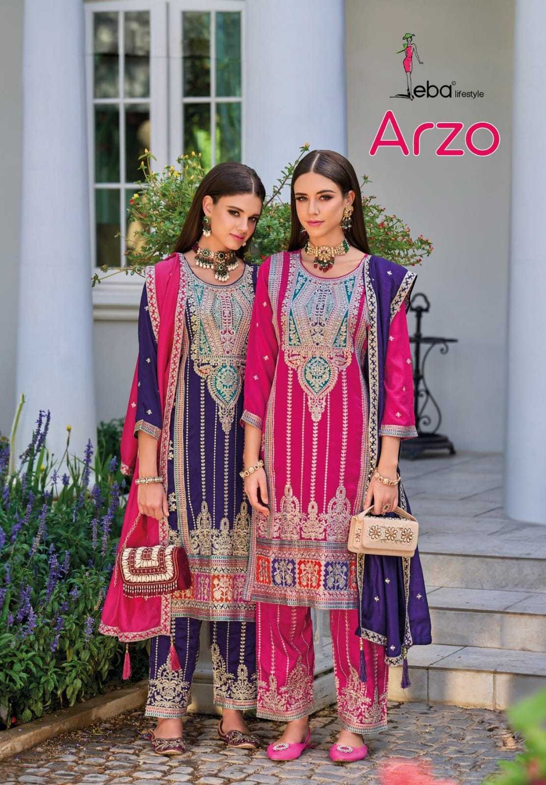 eba lifestyle arzo readymade designer premium silk embroidery work salwar kameez
