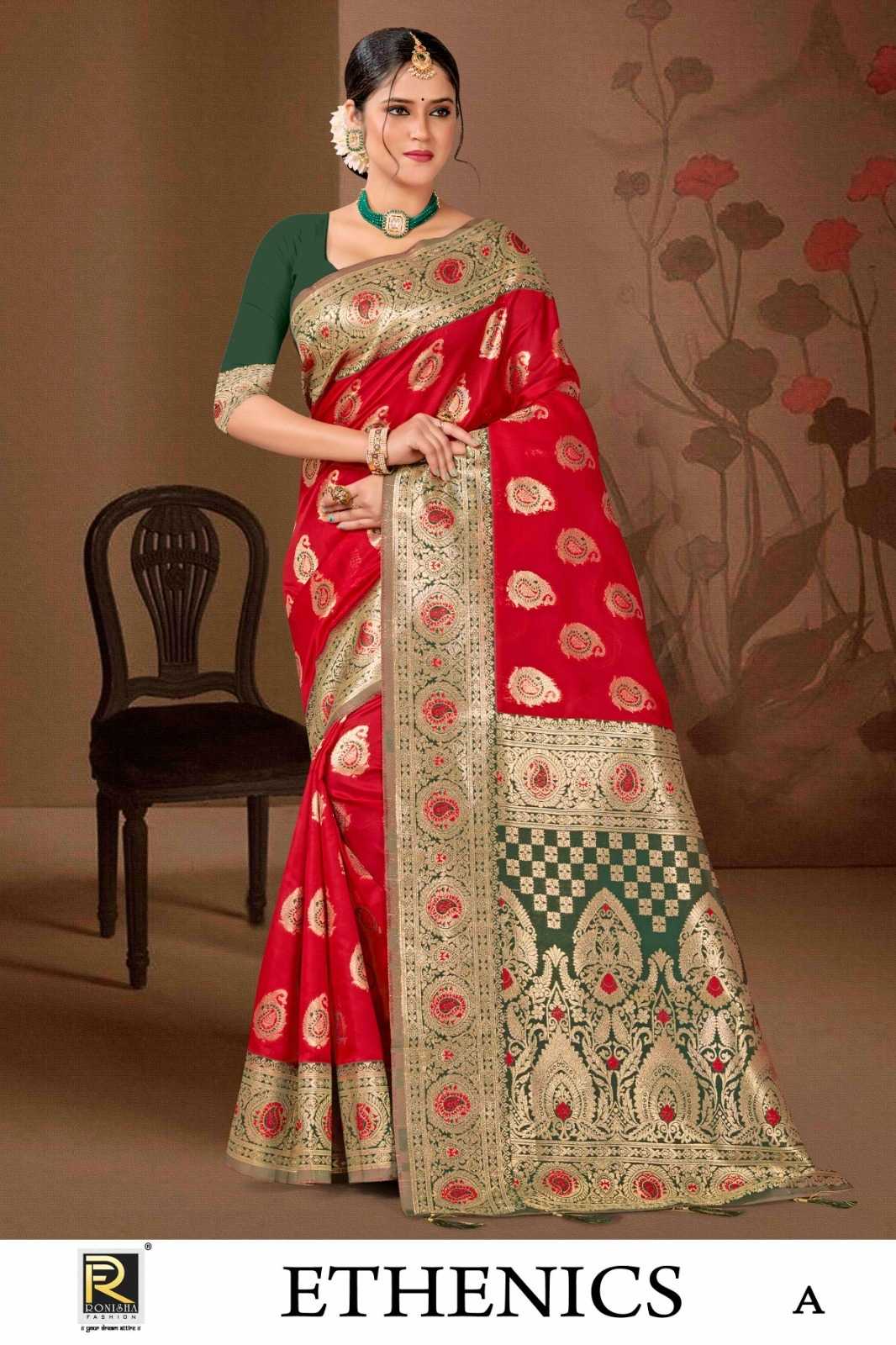 ETHENICS BY RANJNA SAREE BANARASI SILK PREMIUM FABRICS SUPER HIT COLLECTION SAREES