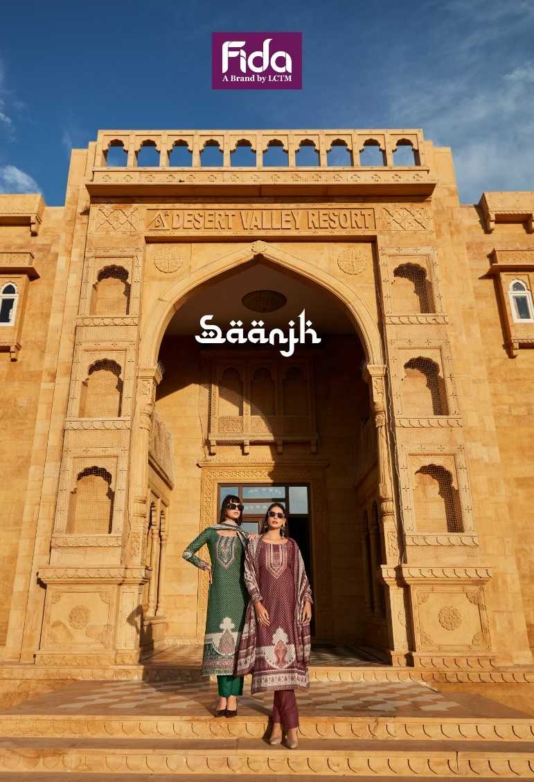 fida saanjh pakistani cotton printed casual wear dress material