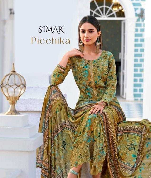 glossy simar picchika amazing digital print with work dress material