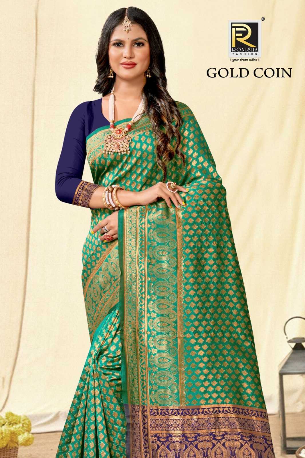 GOLD COIN BY RANJNA SAREE BANARASI SILK PREMIUM FABRICS SUPER HIT COLLECTION SAREES
