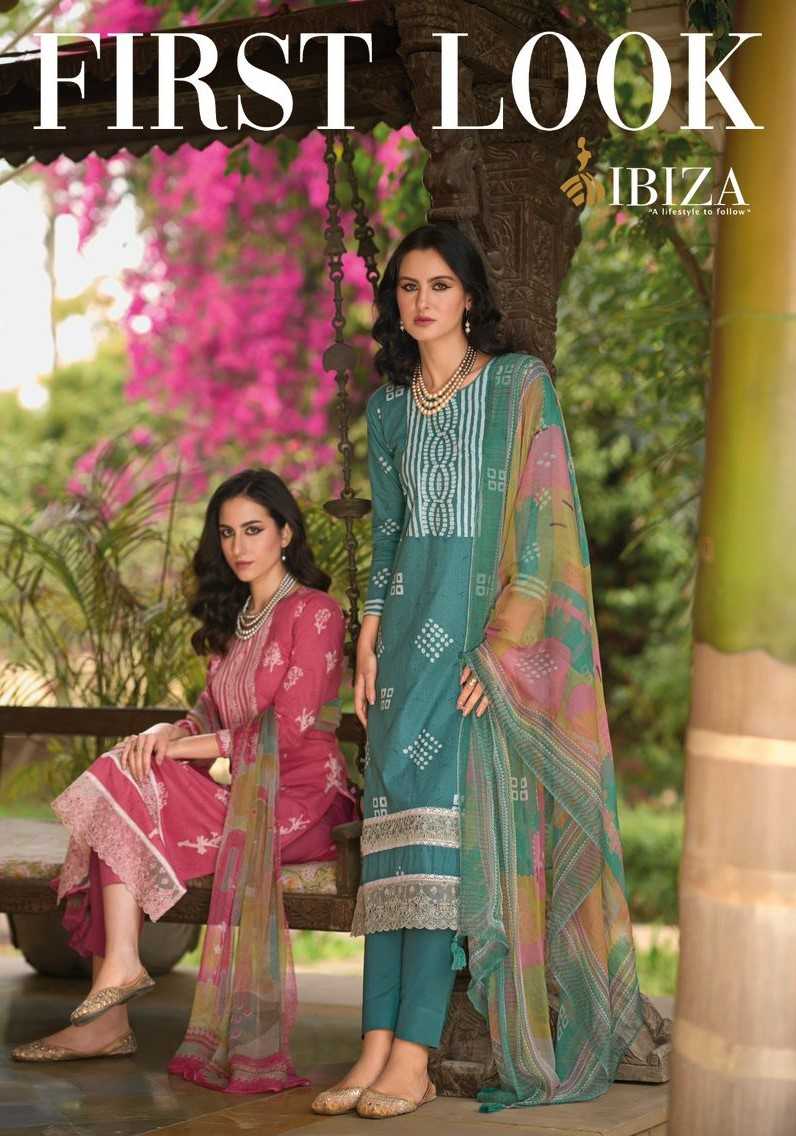 ibiza suit first look amazing lawn cotton digital print with embroidery work dress material