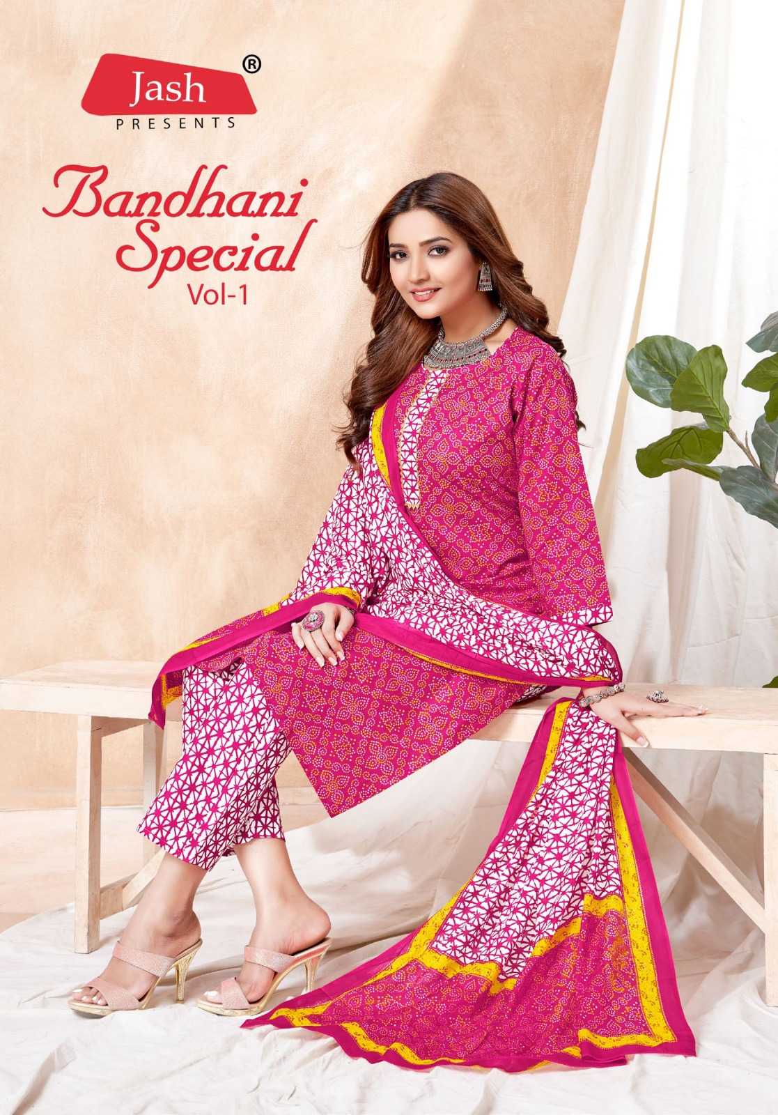 jash bandhani special vol 1 casual wear cotton cambric unstitch suit
