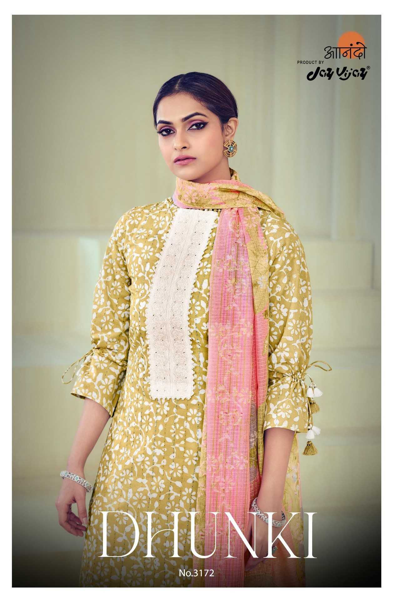 jayvijay anando dhunki 3172 classy look katha work dress material
