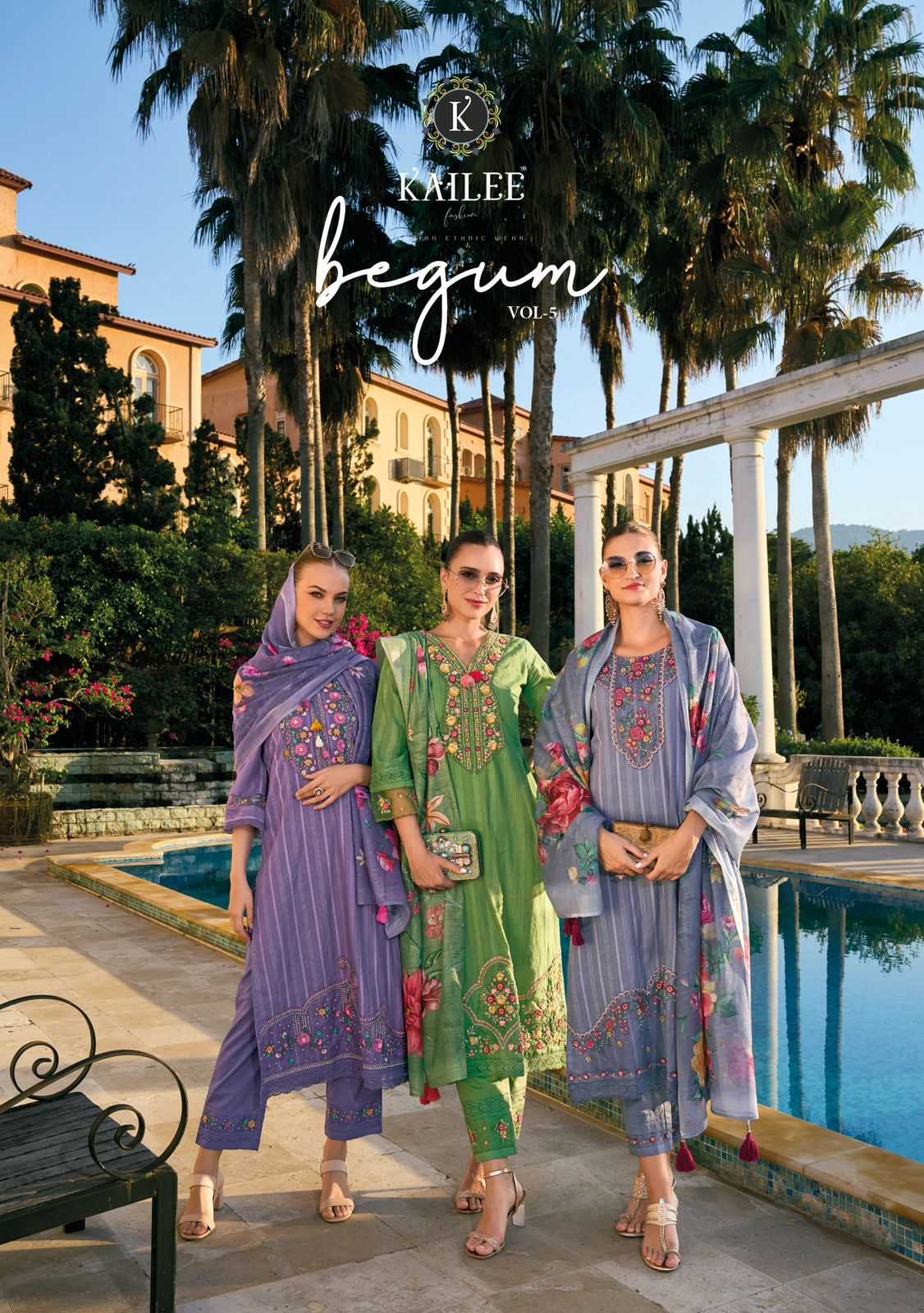 kailee fashion begum vol 5 readymade designer a line straight kurti pant dupatta collection