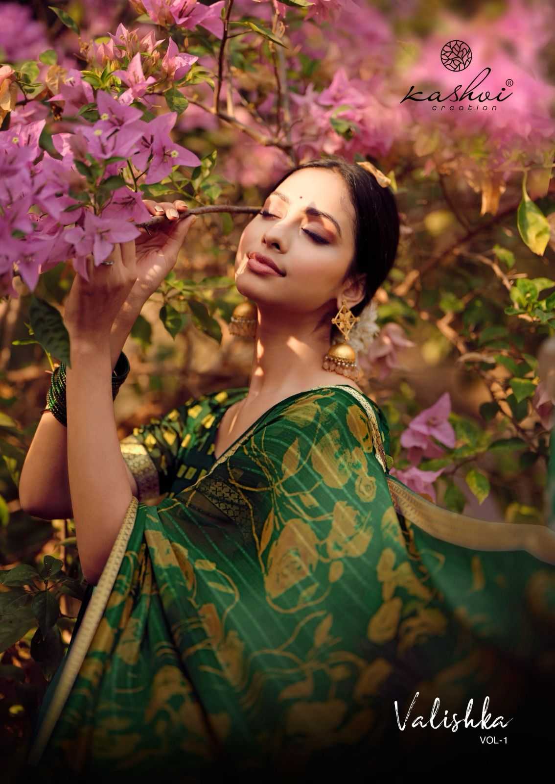 kashvi creation valishka vol 1 amazing georgette viscose border sarees