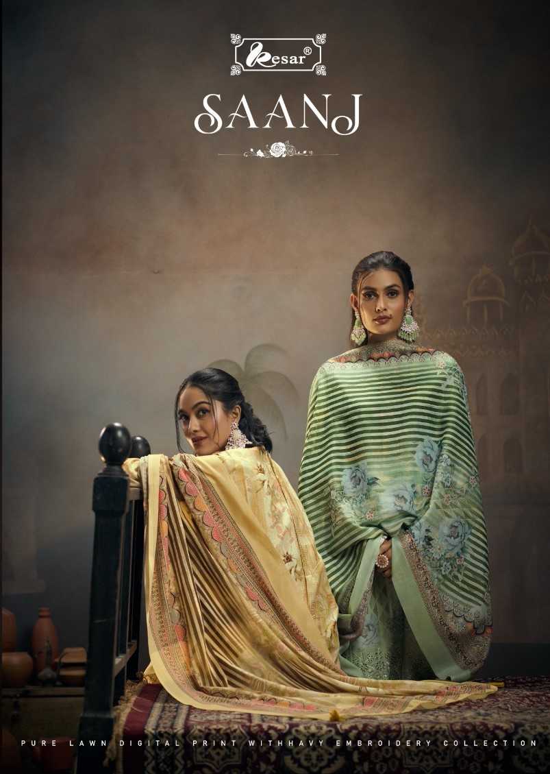kesar saanj pakistani digital print unstitch salwar kameez with mul dupatta