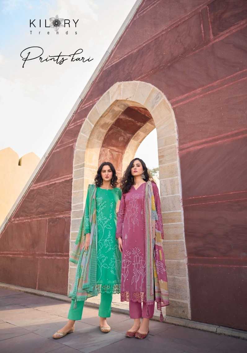 kilory trends printkari fancy lawn cotton khadi print unstitch salwar kameez with mul dupatta