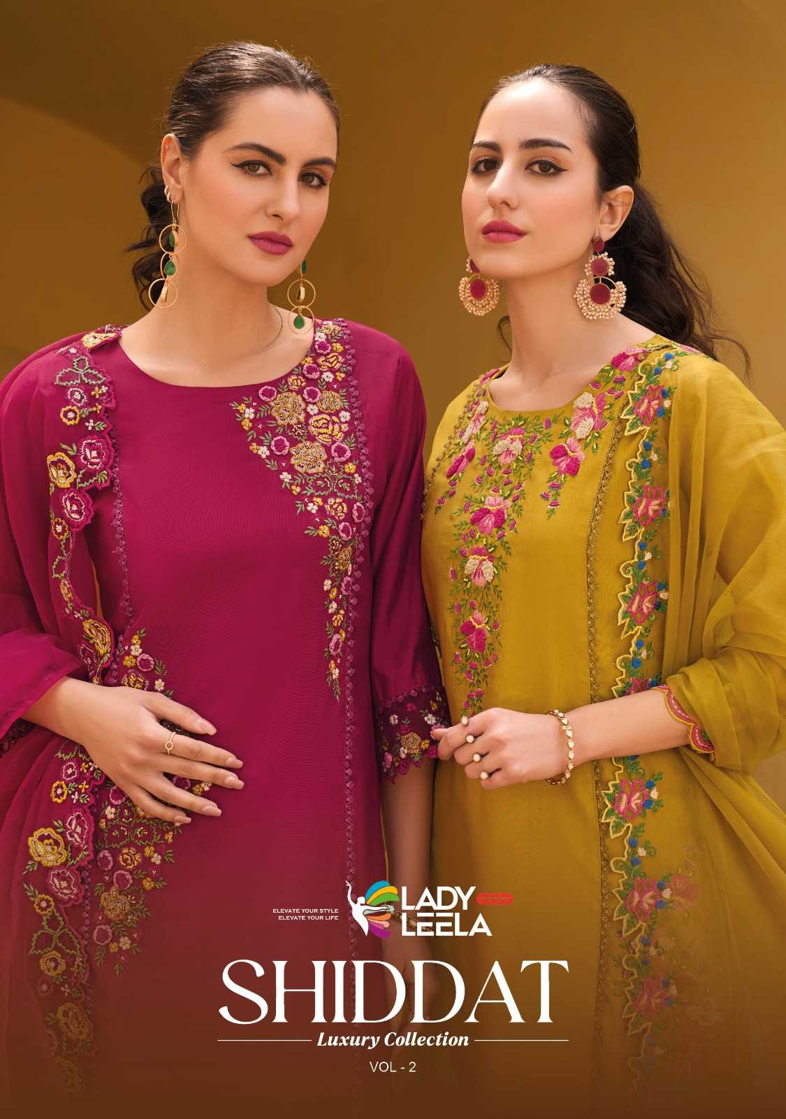 lady leela shiddat vol 2 designer embroidery work fullstitch top bottom dupatta 