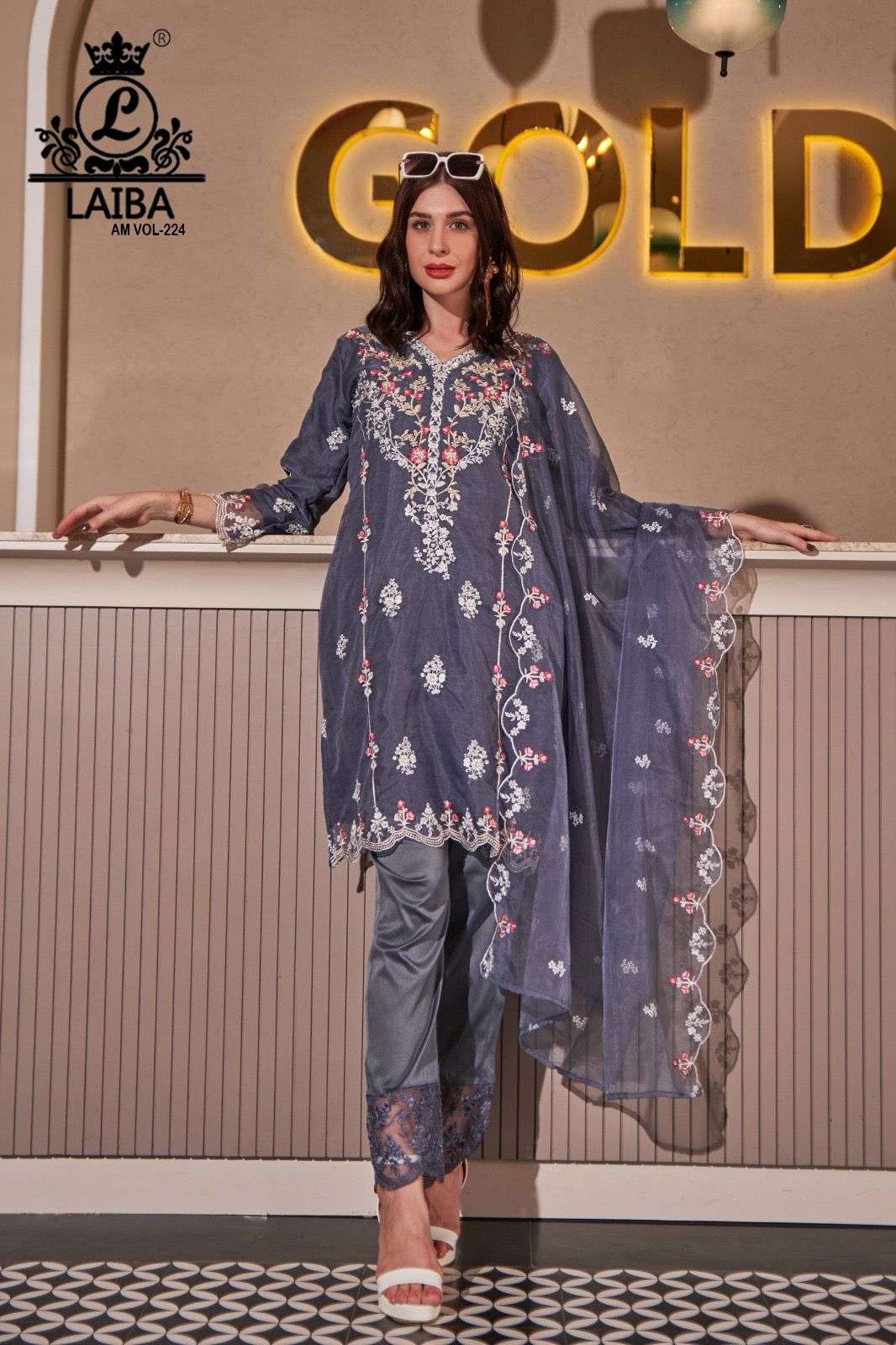 laiba am vol 224 designer pakistani fullstitch kurti pant with dupatta catalog